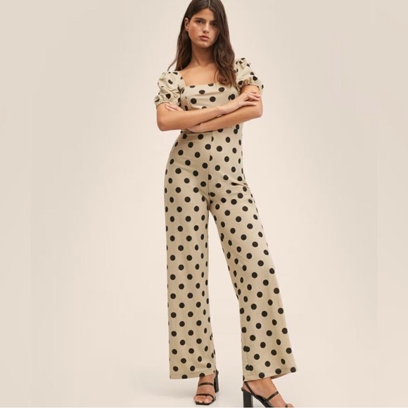 Mango Polka Dot Jumpsuit size Small - Picture 1 of 7